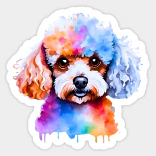 Toy Poodle Watercolor Sticker